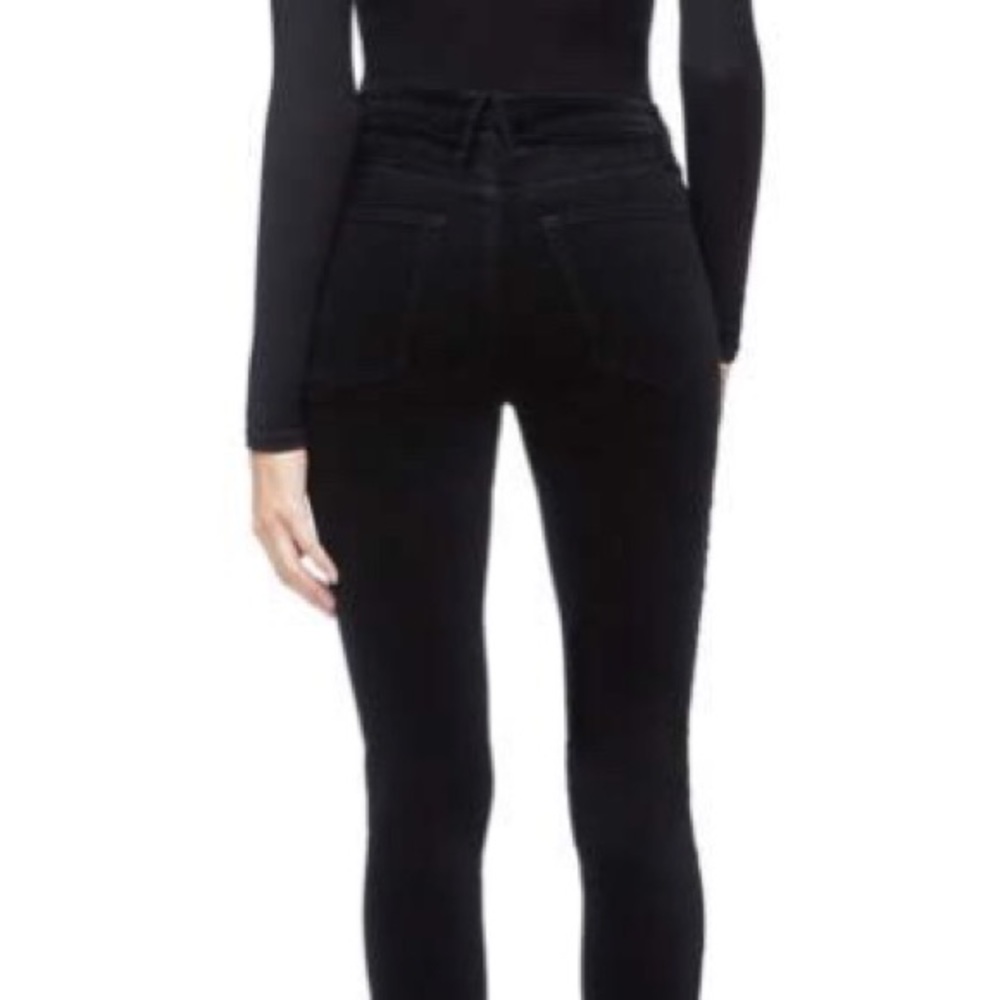 Black velour skinny jeans